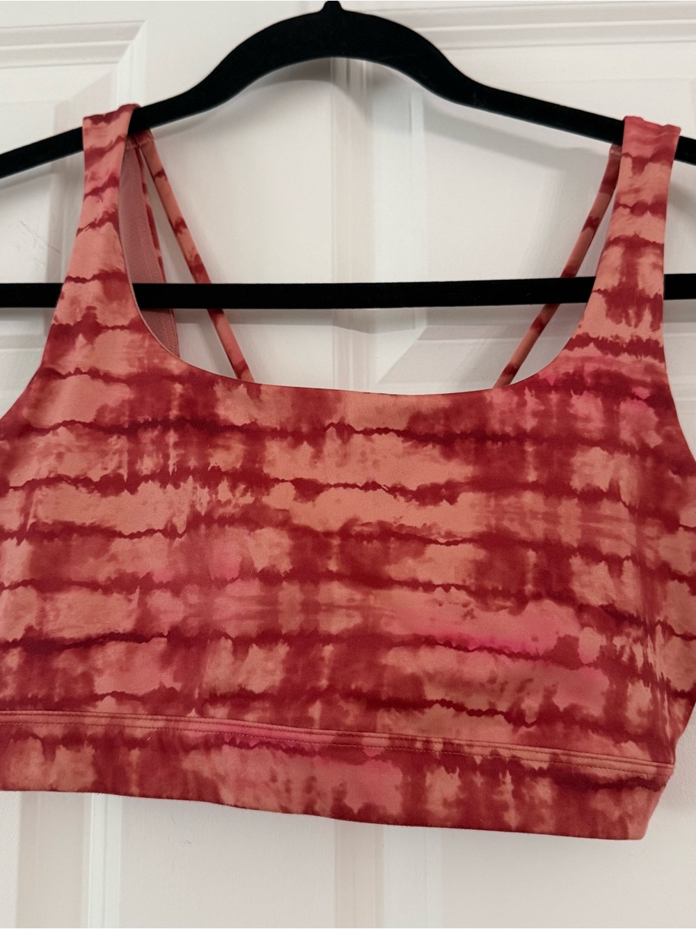 Athleta Tie-Dye Red and Coral Sports Bra